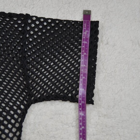 amazon black fishnet crop top M - Picture 8 of 10